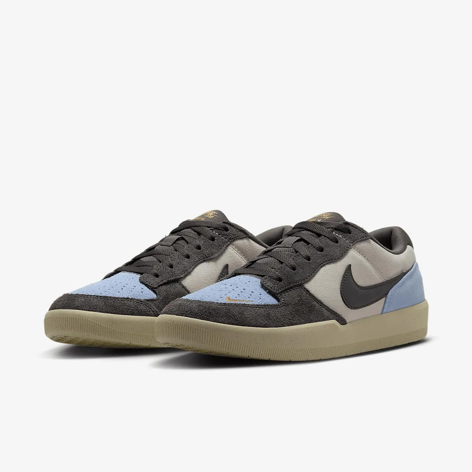Nike SB Force 58 Skate Shoes (DV5477-102, Light Orewood Brown/Psychic Blue/Flax/Medium Ash)