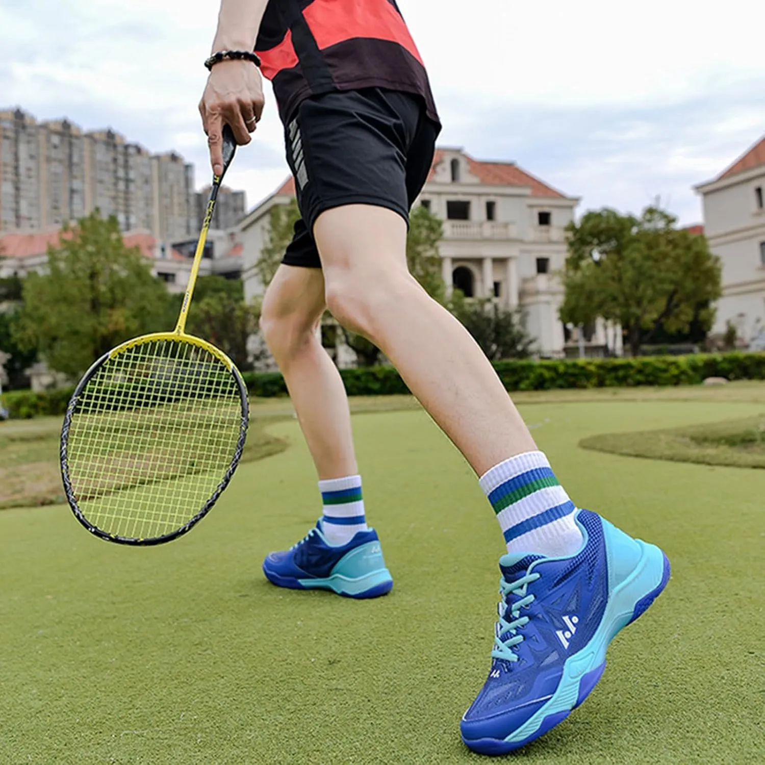 ONAIC Men's Pickleball Shoes Indoor Court Trainers Breathable Non-Slip Comfort Racketball Squash Volleyball Shoes