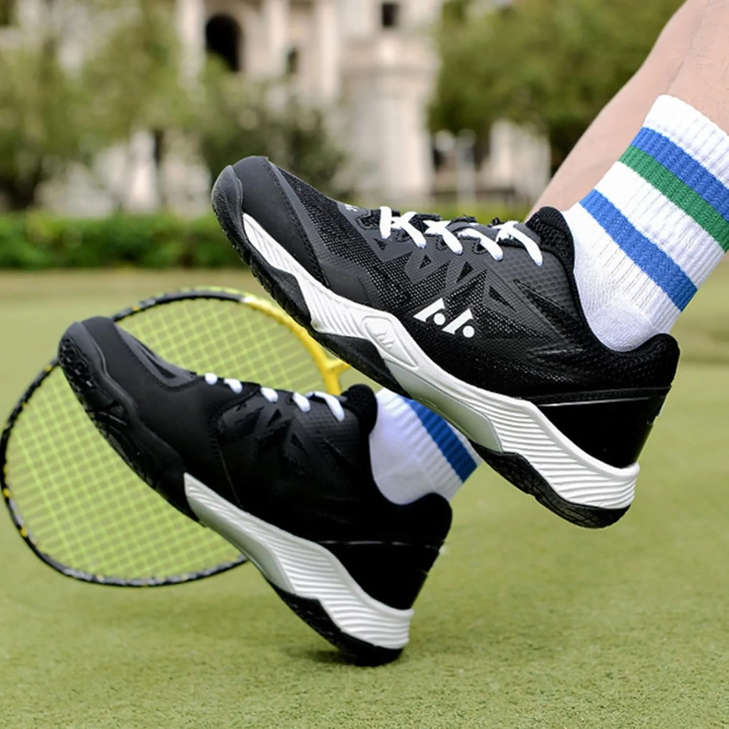 ONAIC Men's Pickleball Shoes Indoor Court Trainers Breathable Non-Slip Comfort Racketball Squash Volleyball Shoes