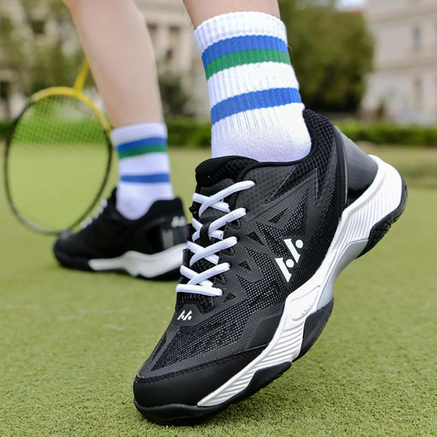 ONAIC Men's Pickleball Shoes Indoor Court Trainers Breathable Non-Slip Comfort Racketball Squash Volleyball Shoes