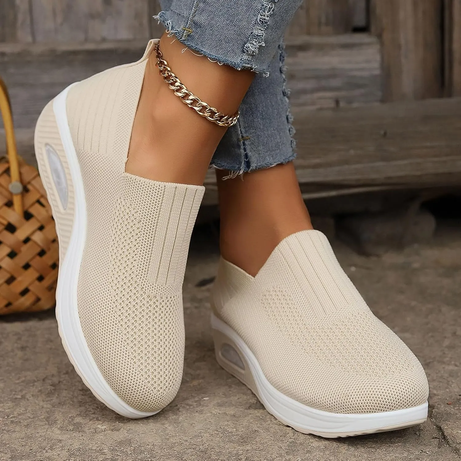 Orthopedic Shoes for Women Comfortable Running Shoes Breathable Mesh Womens Slip On Sneakers Women Walking Shoes with Arch Support Tennis Shoes Lightweight Casual Sneakers for Gym Travel Work