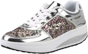 Running Shoes Lightweight Tennis Non Slip Workout Shoes Breathable Fashion Thick Sole Walking Sneakers