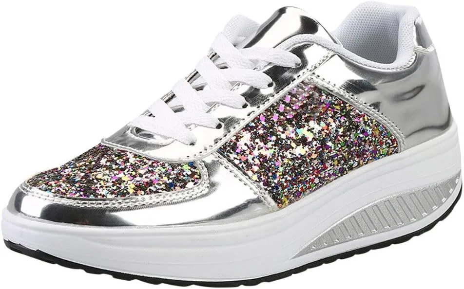 Running Shoes Lightweight Tennis Non Slip Workout Shoes Breathable Fashion Thick Sole Walking Sneakers