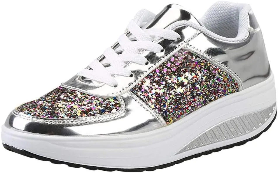 Running Shoes Lightweight Tennis Non Slip Workout Shoes Breathable Fashion Thick Sole Walking Sneakers