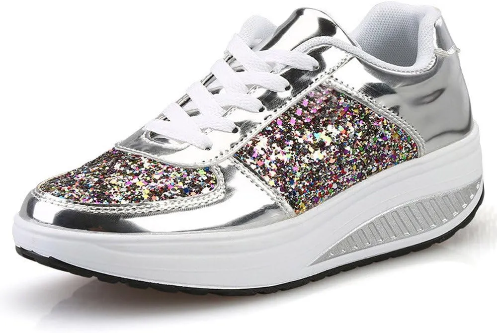 Running Shoes Lightweight Tennis Non Slip Workout Shoes Breathable Fashion Thick Sole Walking Sneakers