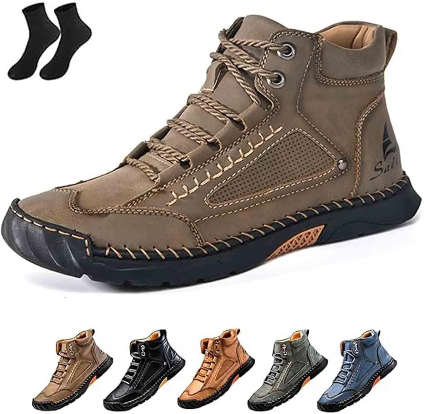 Sawbehind Boots, Men's Comfortable Handmade Leather Boots, Waterproof, Spacious Toe Box Outdoor Shoes