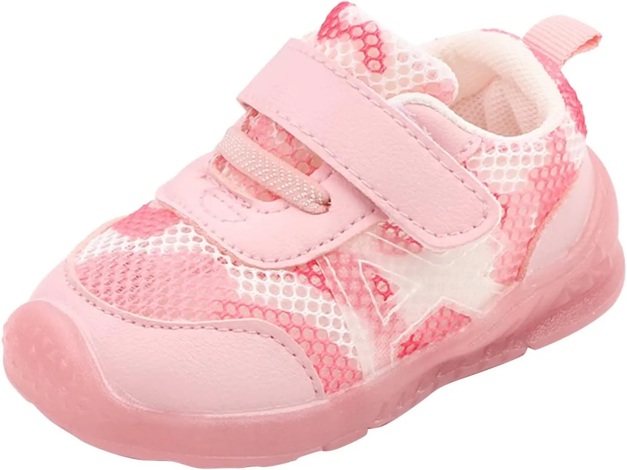 Size 9 Shoes Toddler Girl Boys and Girls Children Breathable Hook Loop Non Slip Soft Sole Boys Sneakers Wide
