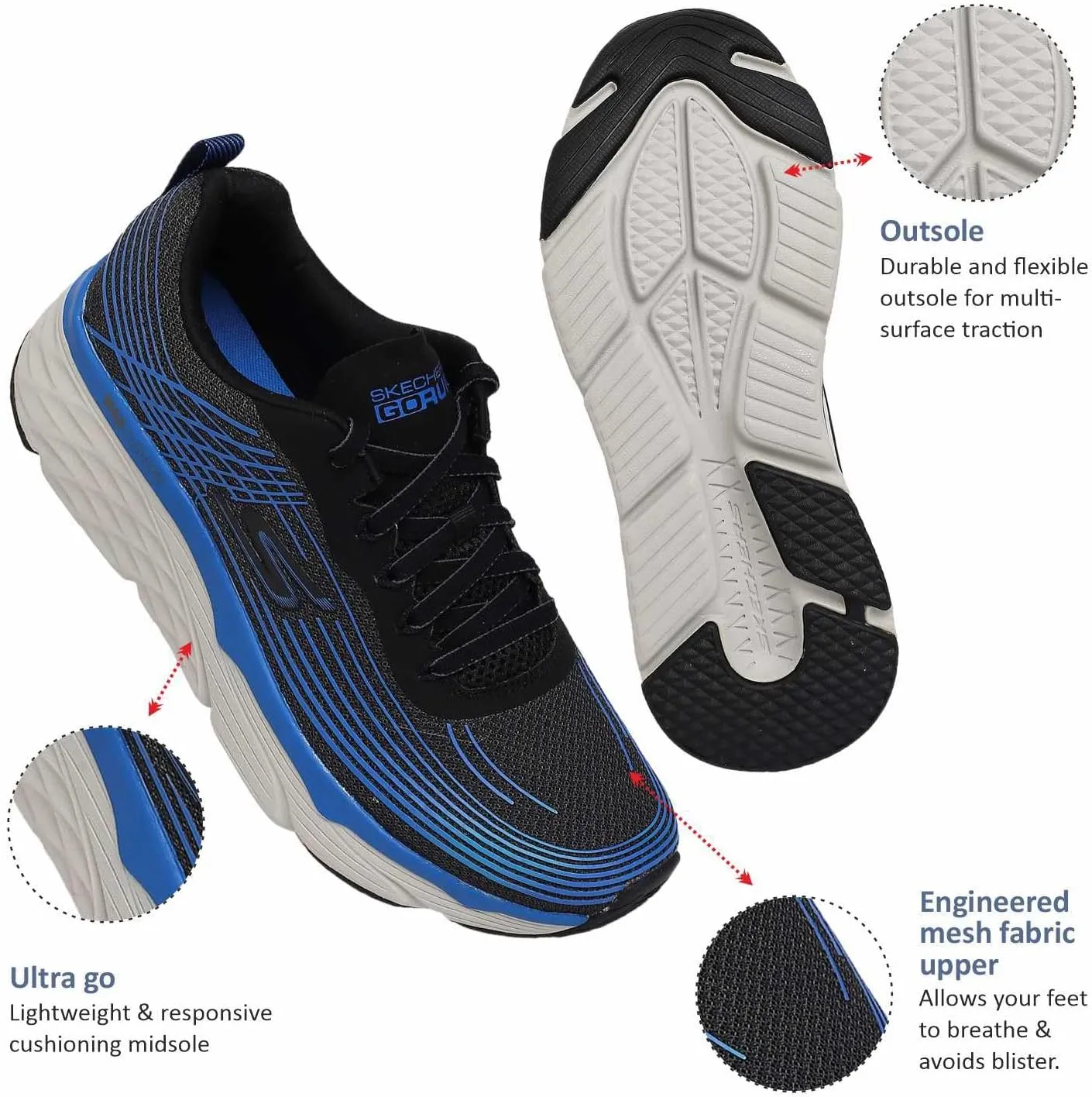 Skechers Men's Max Cushioning Elite - Brilliant Walking & Running Shoe