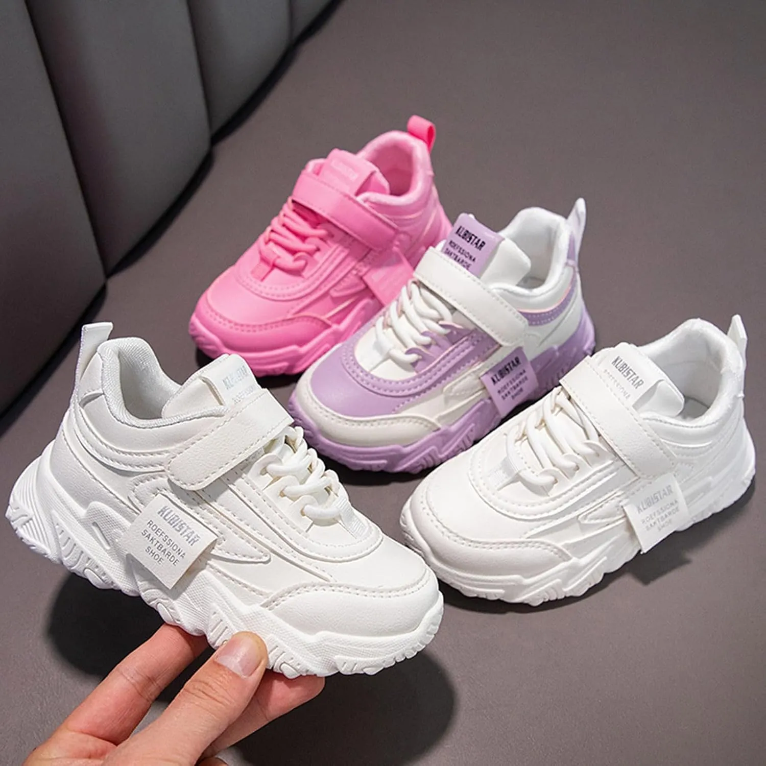 Sneakers for Boys Girls Fashion Lace Up Running Shoes Tennis Shoes Basketball Breathable Athletic Outdoor Shoes
