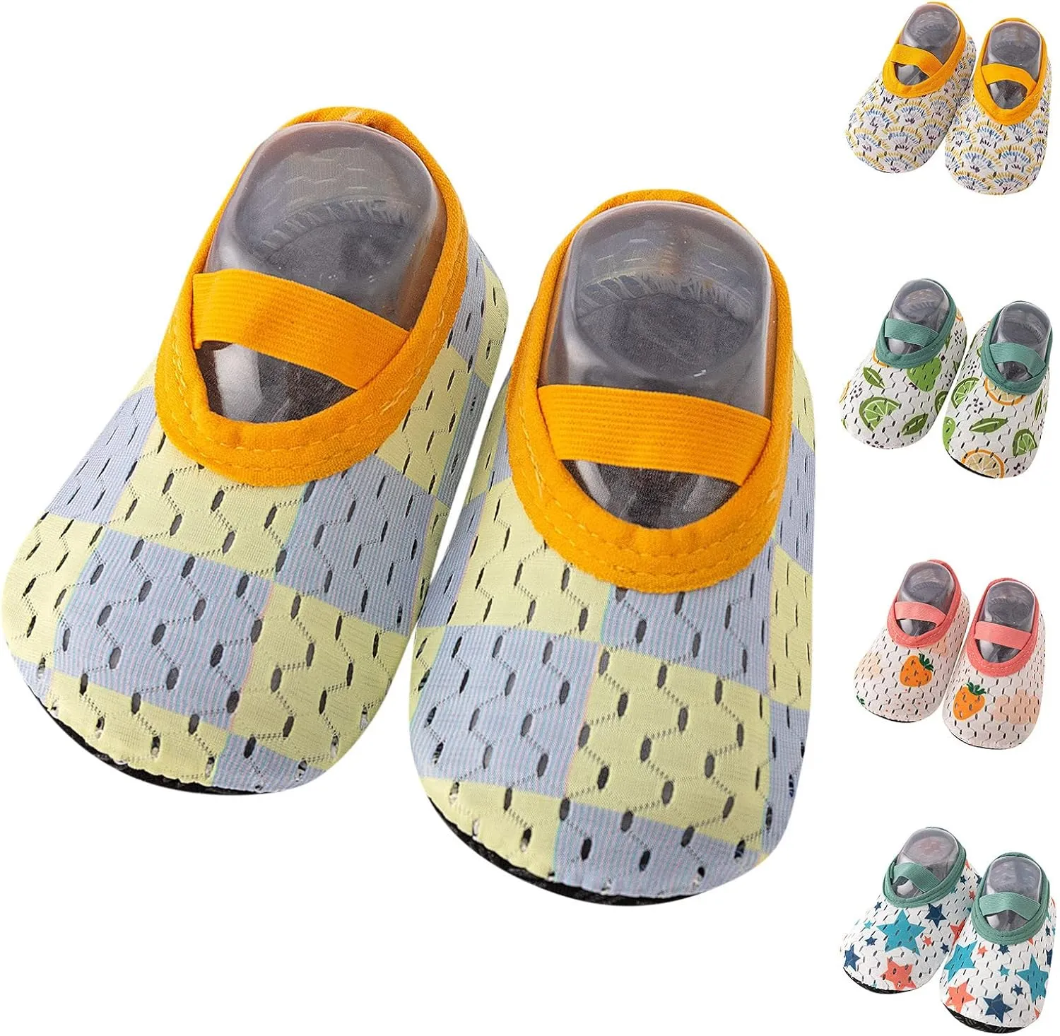 Spring and Summer Children Baby Infant Shoes Boys and Girls Flat Bottom Lightweight Slip On Hollow Breathable Elastic Band Comfortable Baby Boy Shoes 18-24 Months