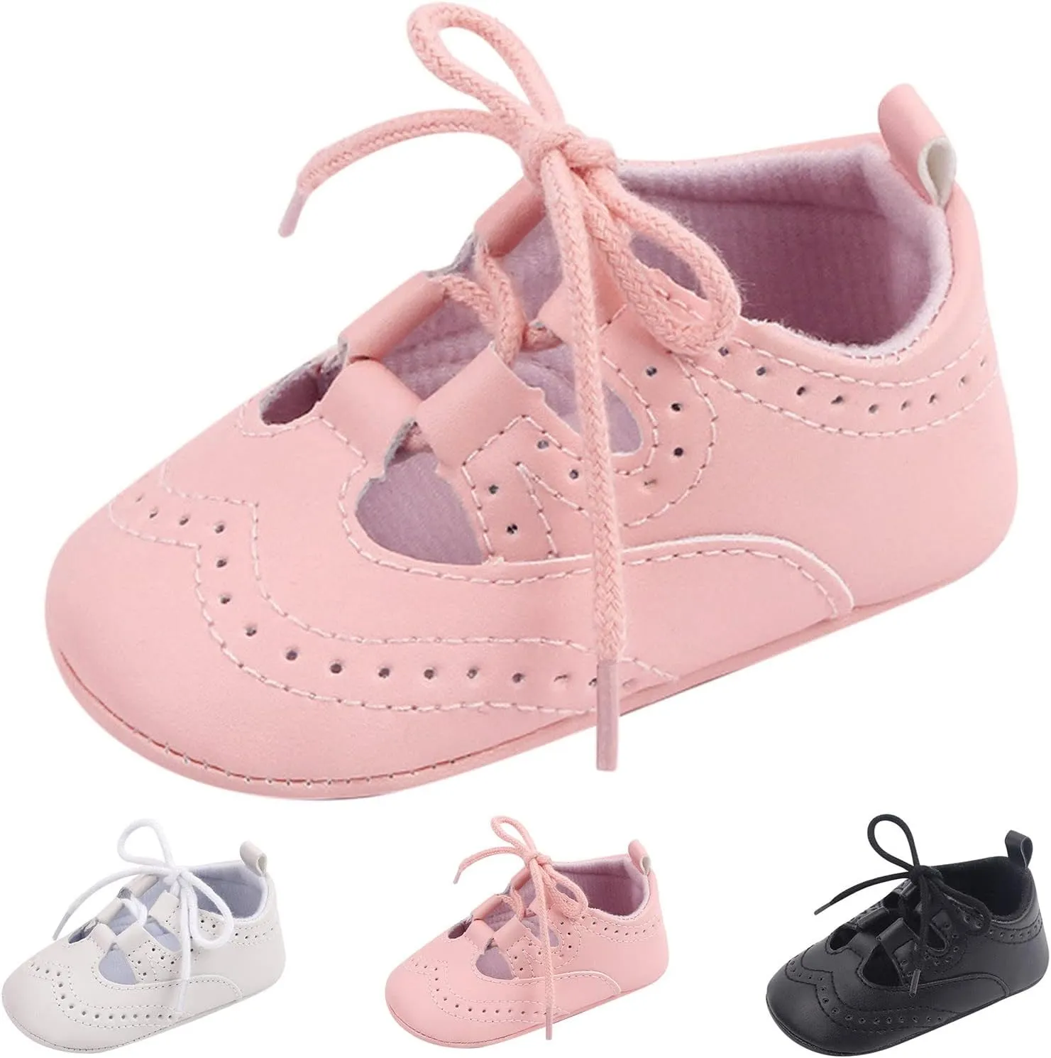 Spring and Summer Children Baby Toddler Shoes Boys and Girls Casual Shoes Flat Bottom Light Hollow Breathable Comfortable Solid Color Lace Up Girl Toddler Shoes Size 9