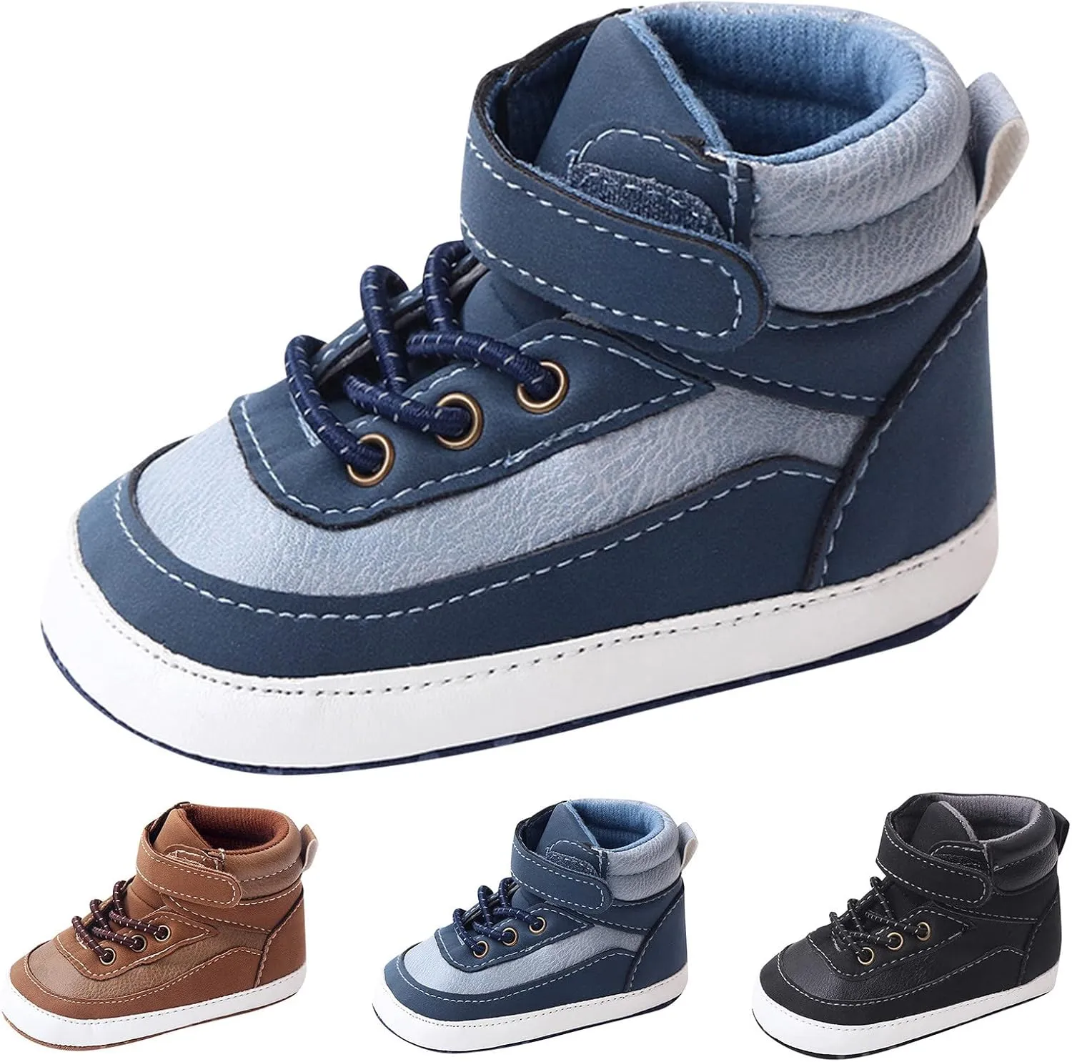 Spring and Summer Children Infant Toddler Shoes Boys and Girls Sports Shoes Flat Bottom High Top Comfortable Solid Color Casual Style Boys Dress Boots