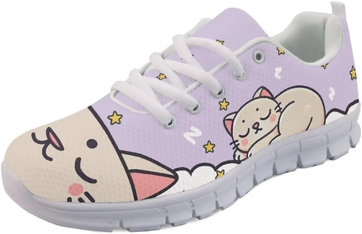 SYtrade Sneaker for Women Lace-up Athletic Running Sports Shoes White Sole