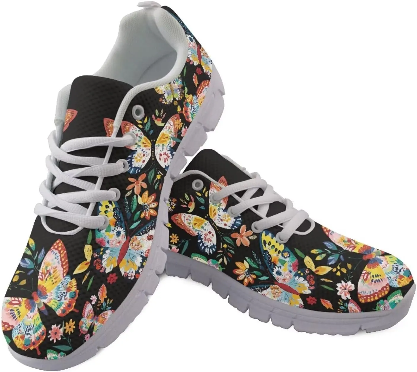 SYtrade Sneaker for Women Lace-up Athletic Running Sports Shoes White Sole
