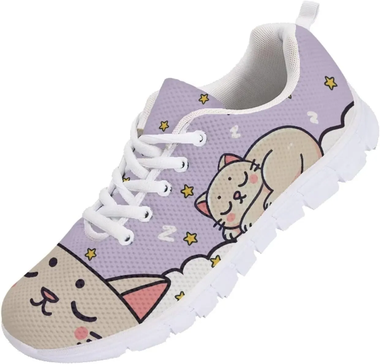 SYtrade Sneaker for Women Lace-up Athletic Running Sports Shoes White Sole