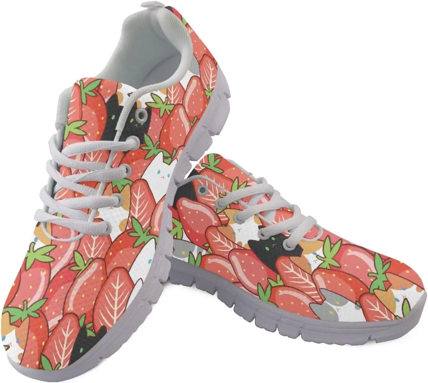 SYtrade Sneaker for Women Lace-up Athletic Running Sports Shoes White Sole