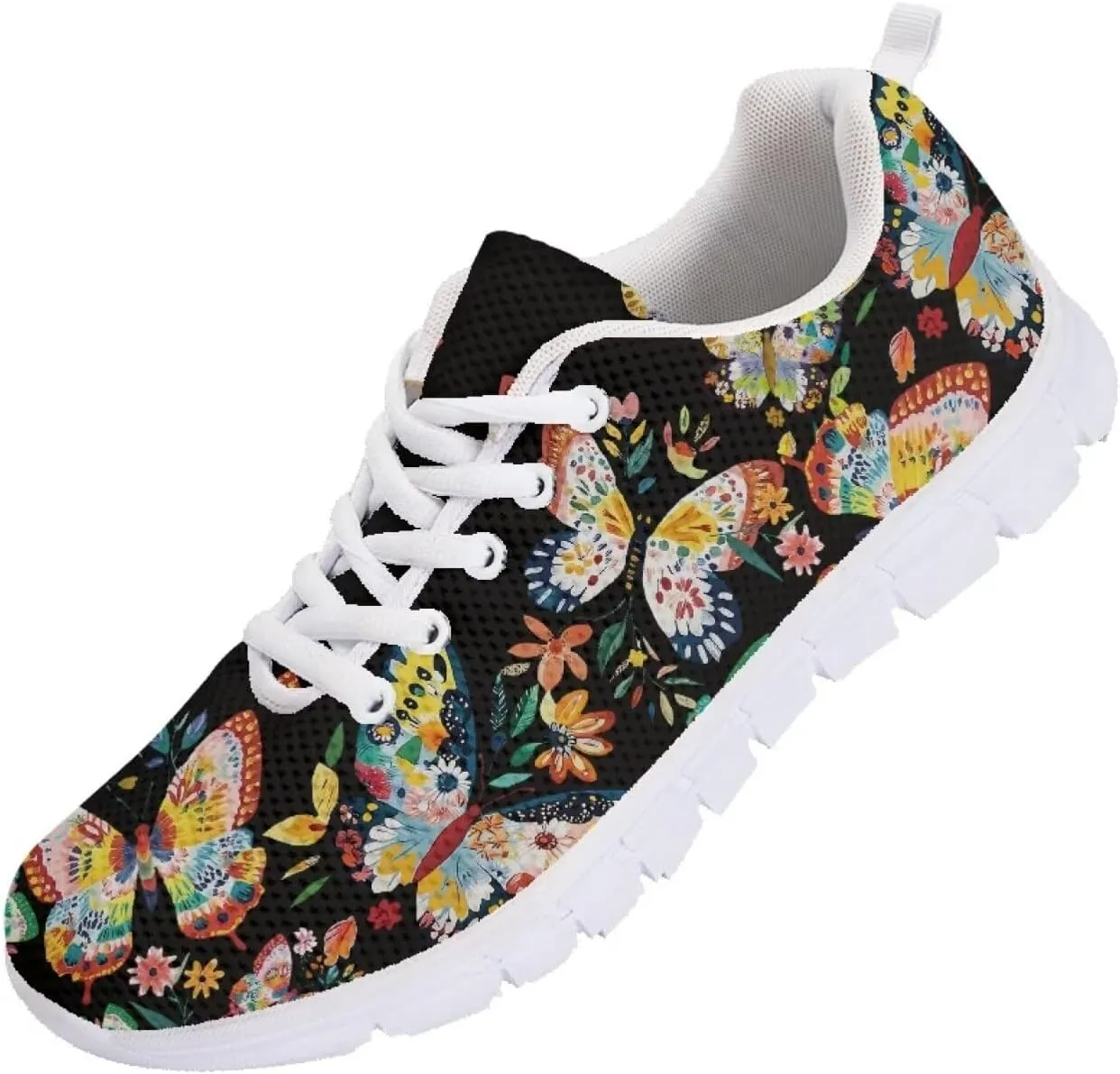 SYtrade Sneaker for Women Lace-up Athletic Running Sports Shoes White Sole