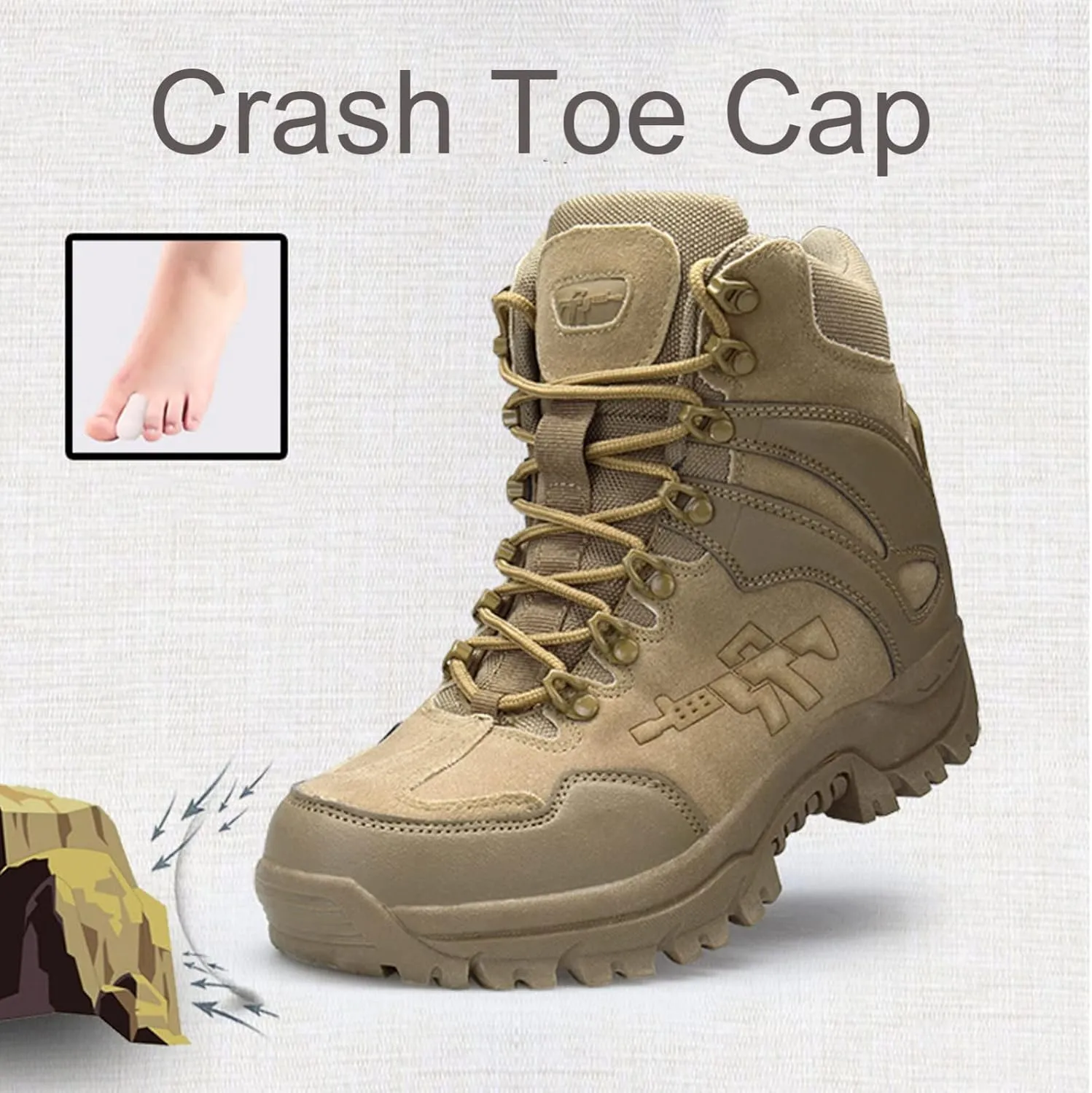 Tactical Military Combat Boots Men Army Hunting Trekking Camping Mountaineering Winter Shoes  Insoles,D-42 EU
