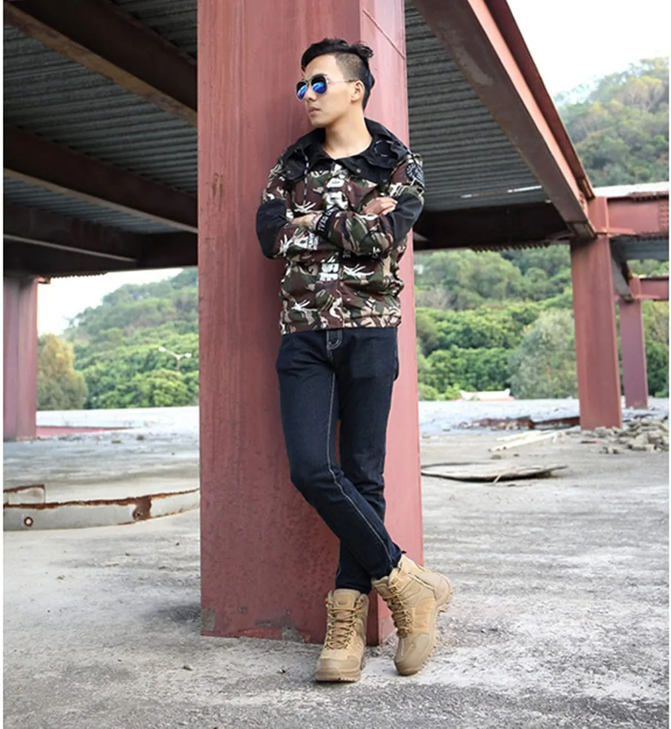 Tactical Military Combat Boots Men Army Hunting Trekking Camping Mountaineering Winter Shoes  Insoles,D-42 EU