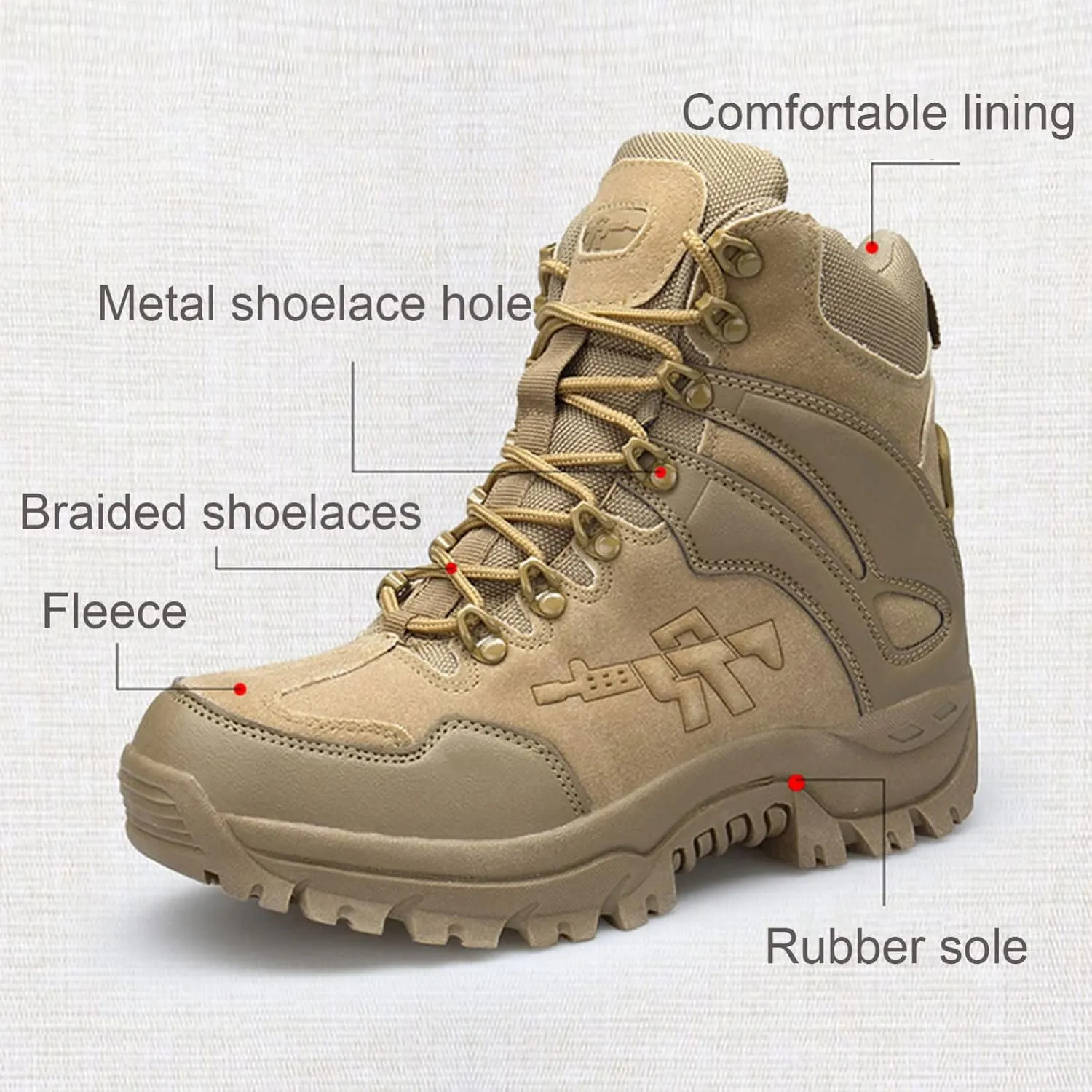 Tactical Military Combat Boots Men Army Hunting Trekking Camping Mountaineering Winter Shoes  Insoles,D-42 EU
