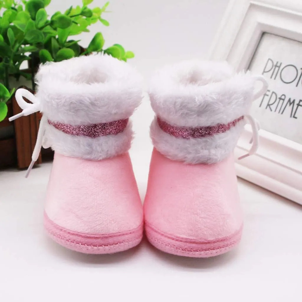 Toddler Boy Slip on Shoes Baby Girls Plush Infant Boots Bandage Winter Warm Baby Baby Boy Sneakers Walking