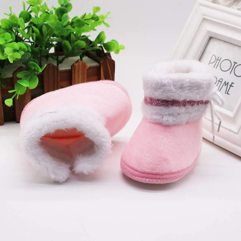 Toddler Boy Slip on Shoes Baby Girls Plush Infant Boots Bandage Winter Warm Baby Baby Boy Sneakers Walking