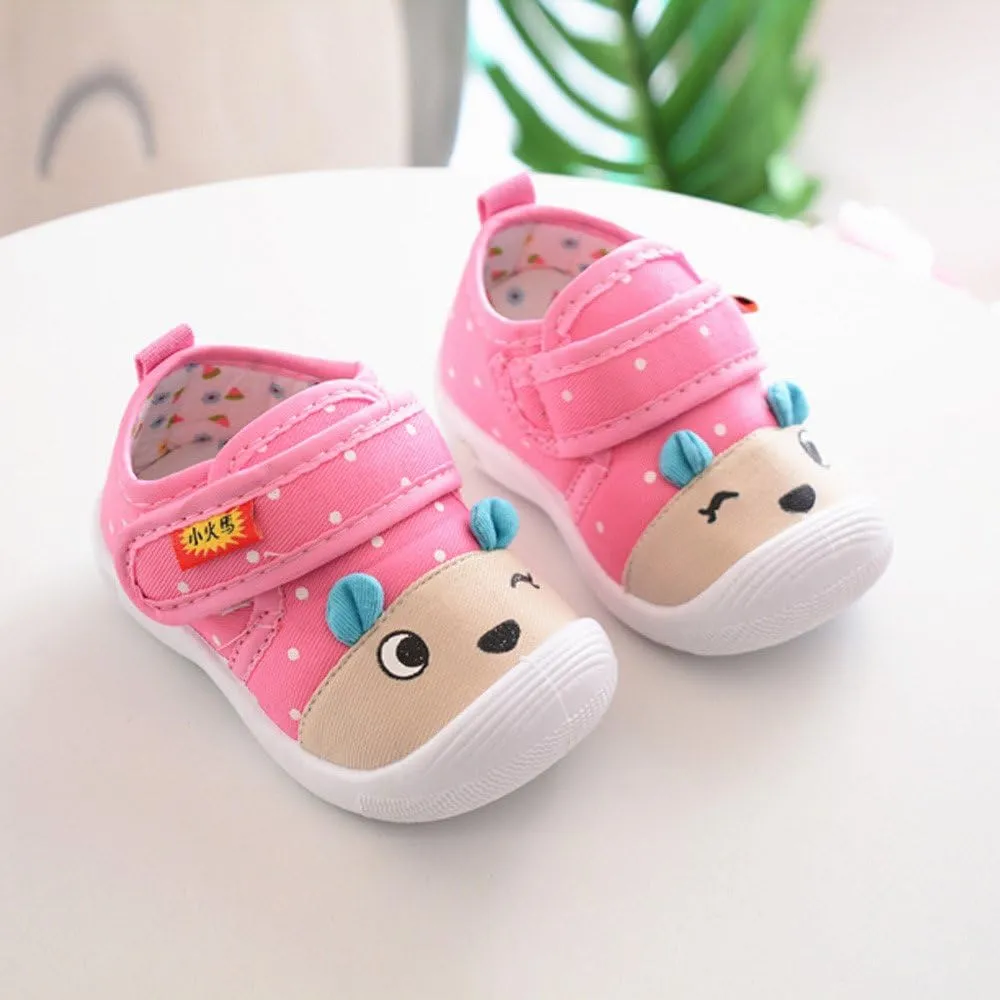 Toddler Boy Tennis Shoes Size 6 Boys Cartoon Baby Squeaky Sole Girls Shoes Anti-Slip Infant Kids Soft Baby Shoes Tan Toddler Boy Shoes