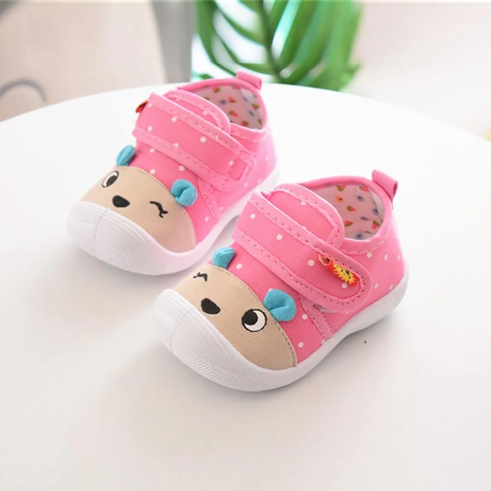 Toddler Boy Tennis Shoes Size 6 Boys Cartoon Baby Squeaky Sole Girls Shoes Anti-Slip Infant Kids Soft Baby Shoes Tan Toddler Boy Shoes