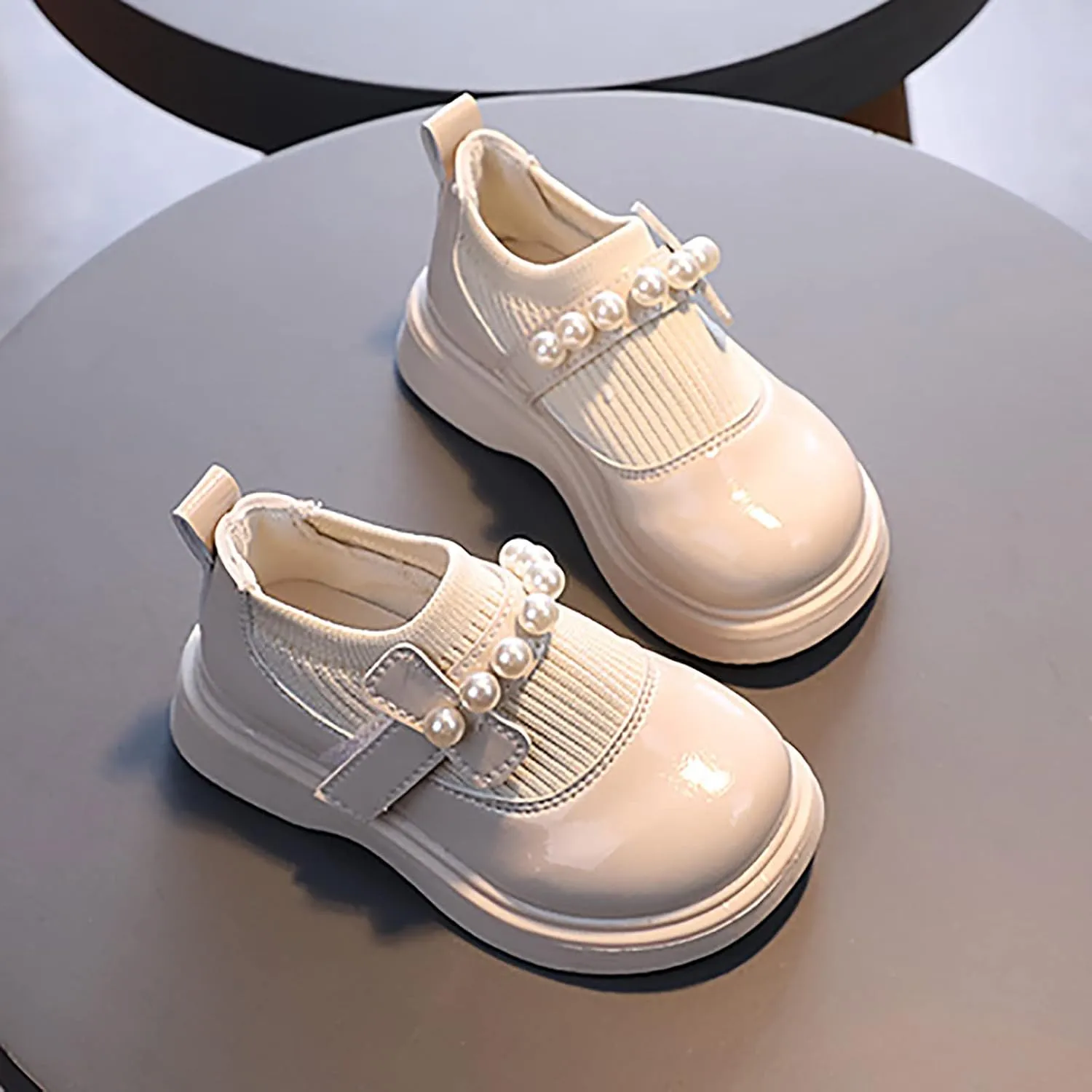 Toddler Leopard Boots Girls Toddler Little Kid Big Kid Dress Flat Ballerina Shoe Leather Shoes Simple Fashion