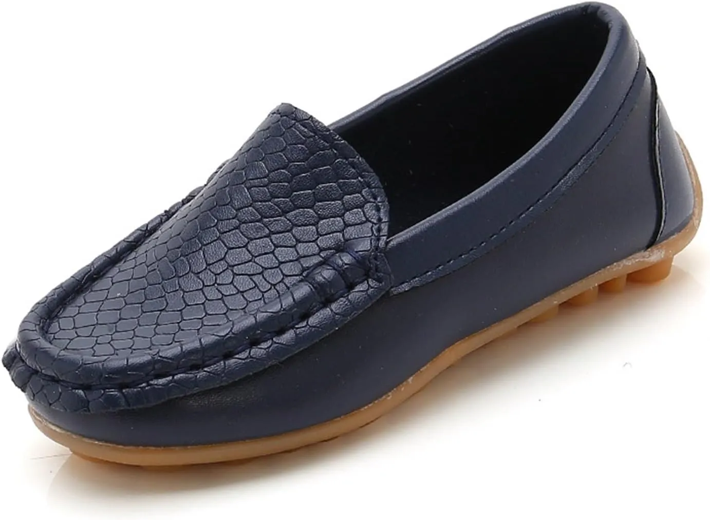 Toddler Little Kid Boys Girls Loafers Shoes Soft Slip On Dress Flat Shoes Boat Shoes Casual Rubber Leather Shoes