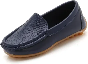 Toddler Little Kid Boys Girls Loafers Shoes Soft Slip On Dress Flat Shoes Boat Shoes Casual Rubber Leather Shoes