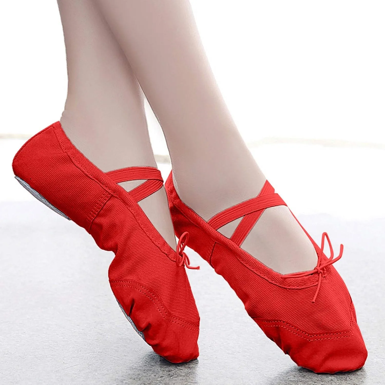 Toddler School Shoes Band Split Shoes Girls Sole Flats Gymnastics Shoes Dance Ballet Canvas Elastic Baby Shoes 12 Month White Tennis Shoes