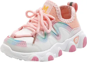 Toddler Shoes Baby Boys Girls Lace Up Sneakers First Running Shoes Kids PU Leather Soft Rubber Outdoor Sport Shoes