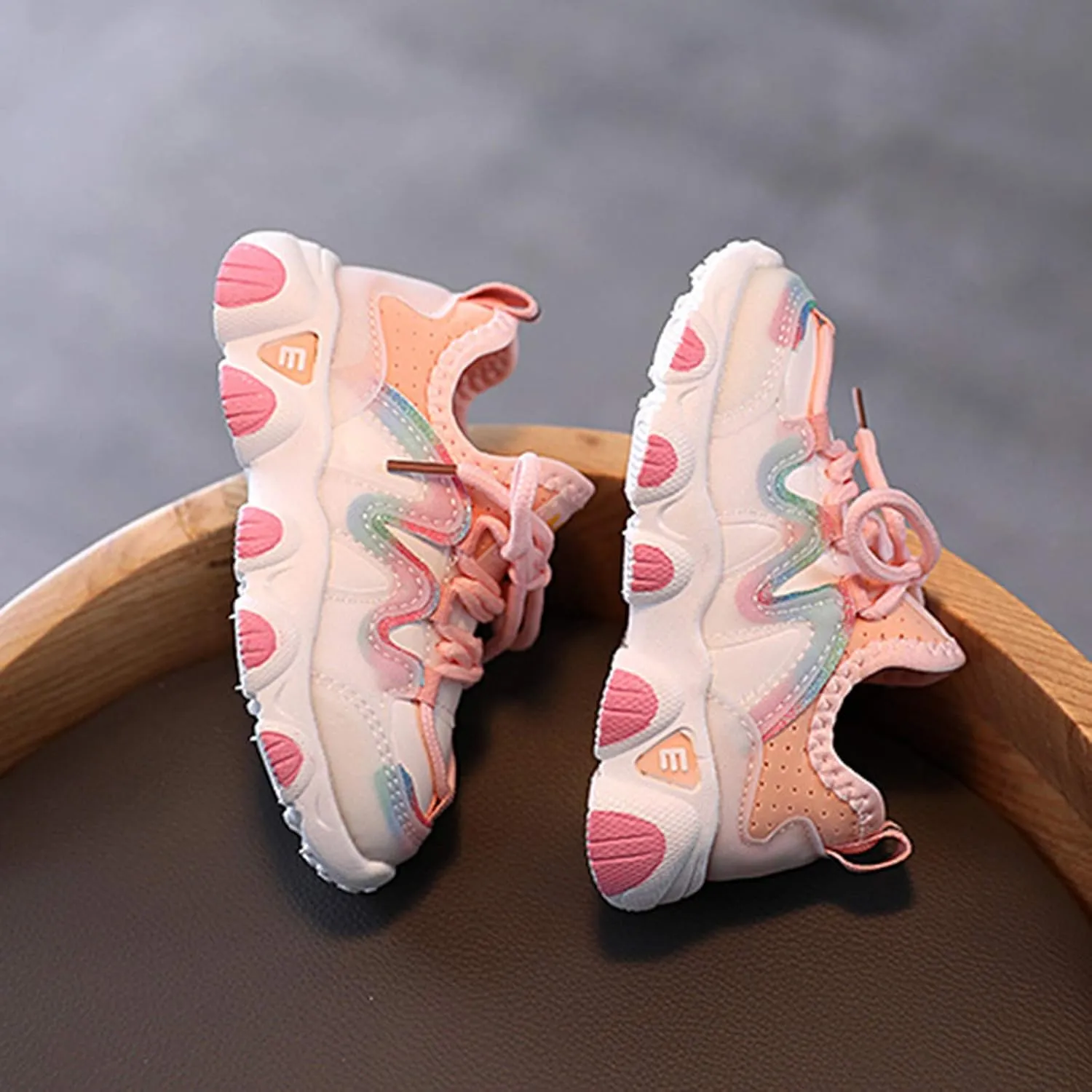 Toddler Shoes Baby Boys Girls Lace Up Sneakers First Running Shoes Kids PU Leather Soft Rubber Outdoor Sport Shoes