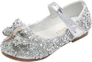 Toddler Size 7 Shoes Girls Non-Slip Shoes Toddler Girls Princess Crystal Fashion Shoes Infant Walking Shoes