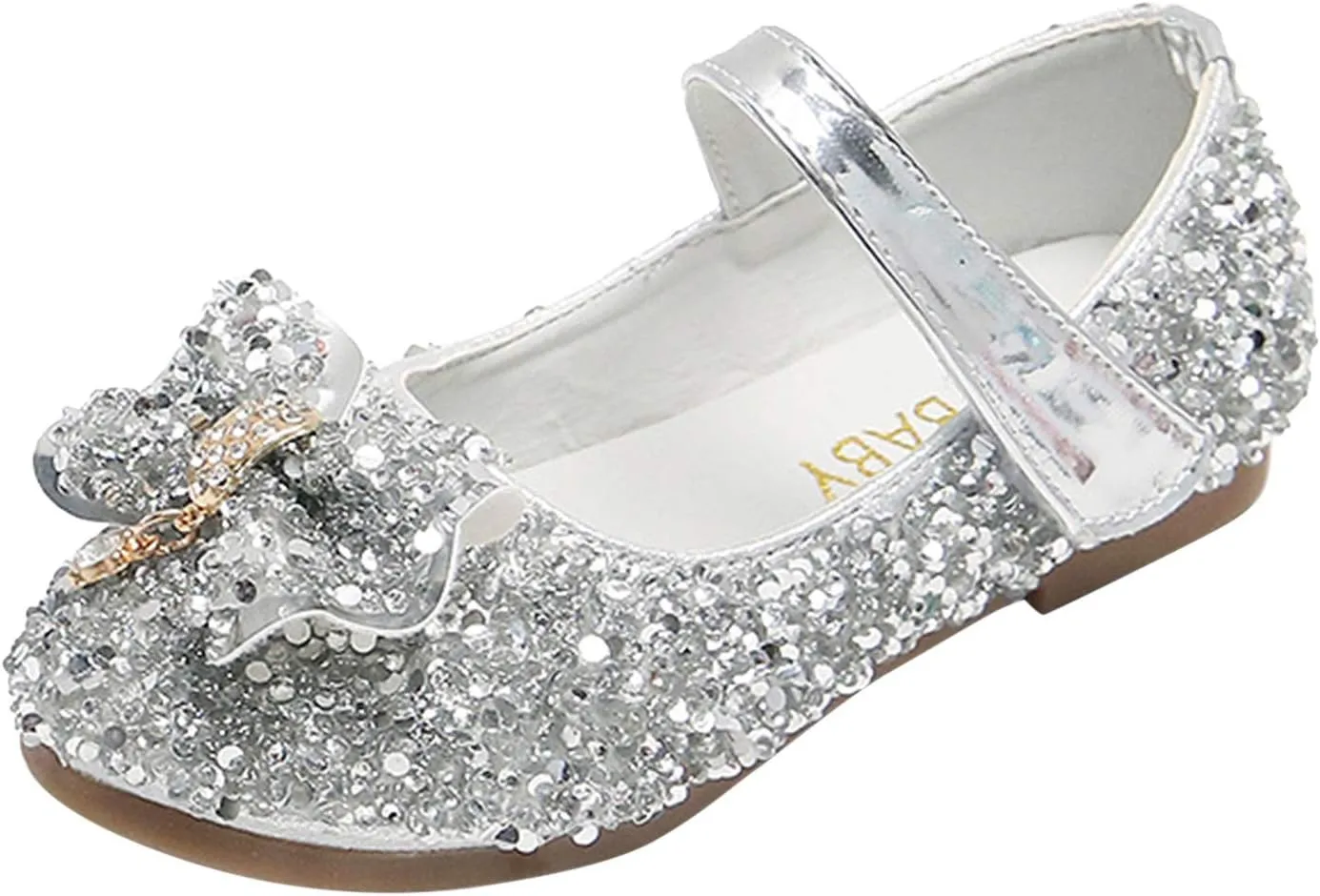 Toddler Size 7 Shoes Girls Non-Slip Shoes Toddler Girls Princess Crystal Fashion Shoes Infant Walking Shoes