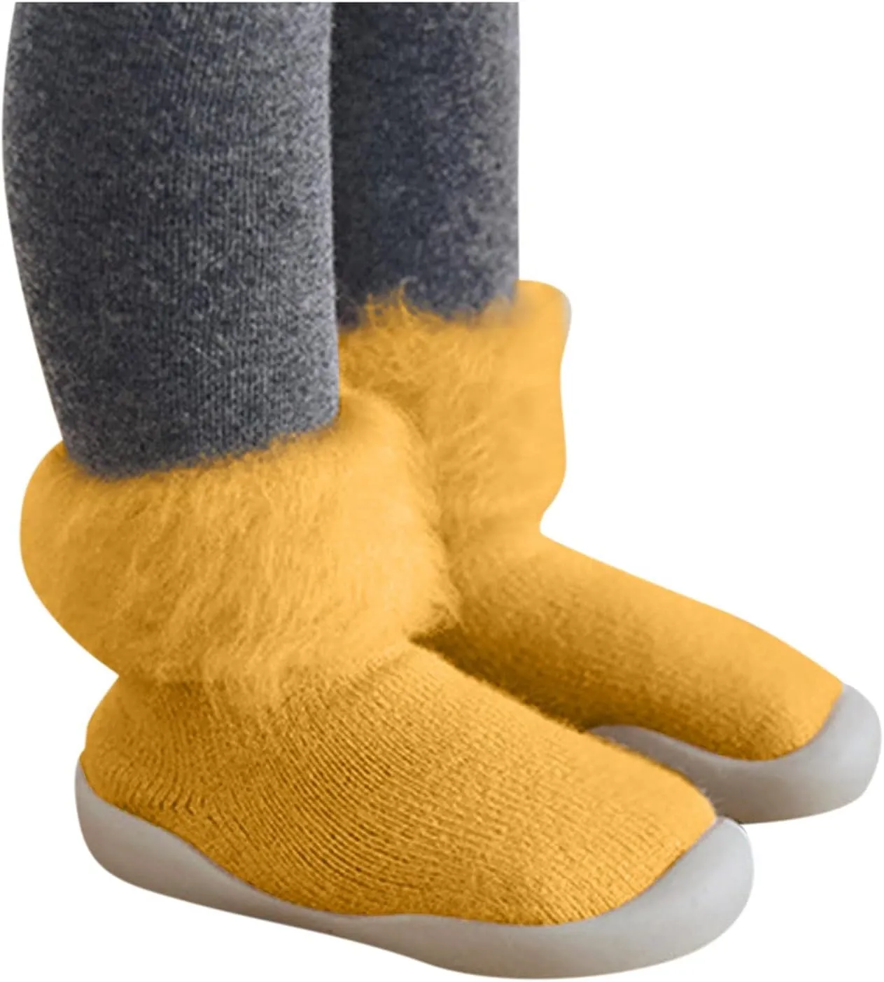Toddler Size 7 Shoes Girls Toddler Solid Knit Rubber Kids Warm Stocking Sole Boys Rubber Sole Tennis Shoes