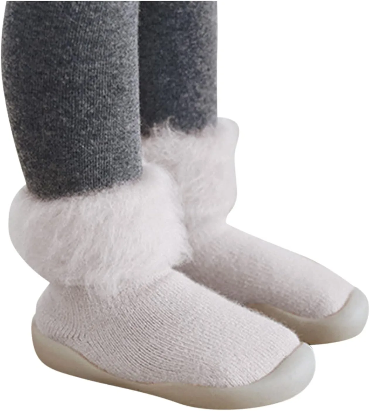 Toddler Size 7 Shoes Girls Toddler Solid Knit Rubber Kids Warm Stocking Sole Boys Rubber Sole Tennis Shoes