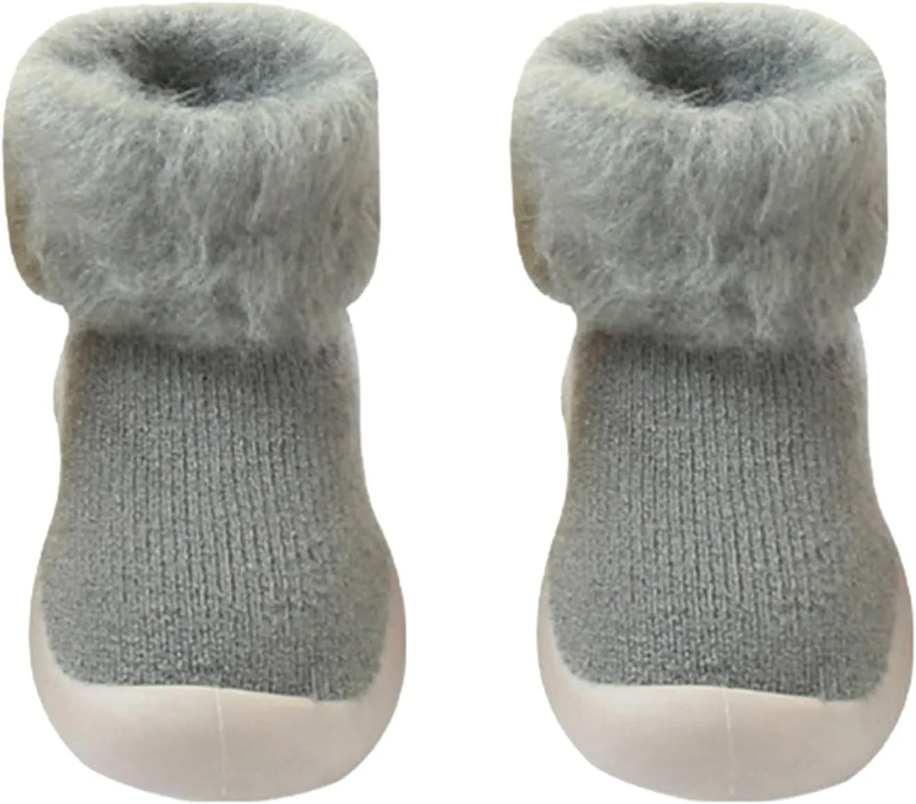 Toddler Size 7 Shoes Girls Toddler Solid Knit Rubber Kids Warm Stocking Sole Boys Rubber Sole Tennis Shoes
