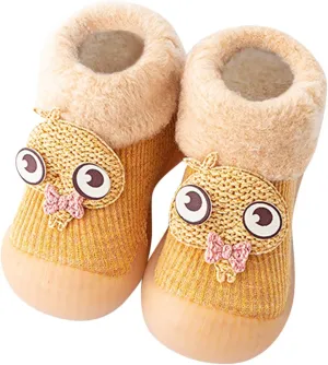 Toddler Sneakers Sole Socks Solid Girls Baby Kids Rubber Boys Warm Soft Knit Stocking Sneakers for Walkers