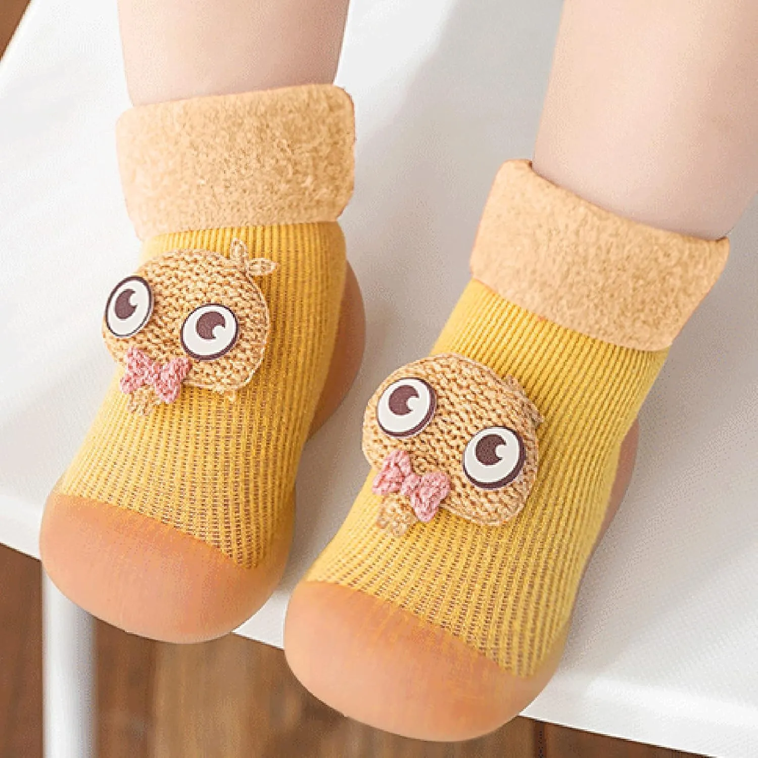 Toddler Sneakers Sole Socks Solid Girls Baby Kids Rubber Boys Warm Soft Knit Stocking Sneakers for Walkers