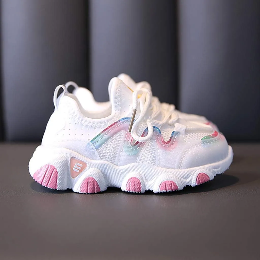 Toddler Sneakers, Toddler Infant Kids Baby Girls Mesh Breathable Lace Up Soft Shoes Sneakers