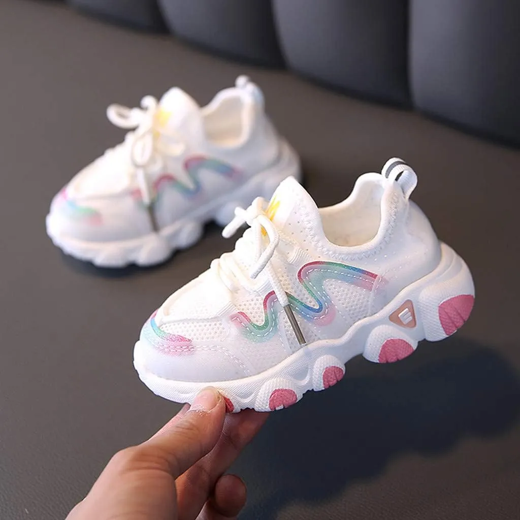 Toddler Sneakers, Toddler Infant Kids Baby Girls Mesh Breathable Lace Up Soft Shoes Sneakers