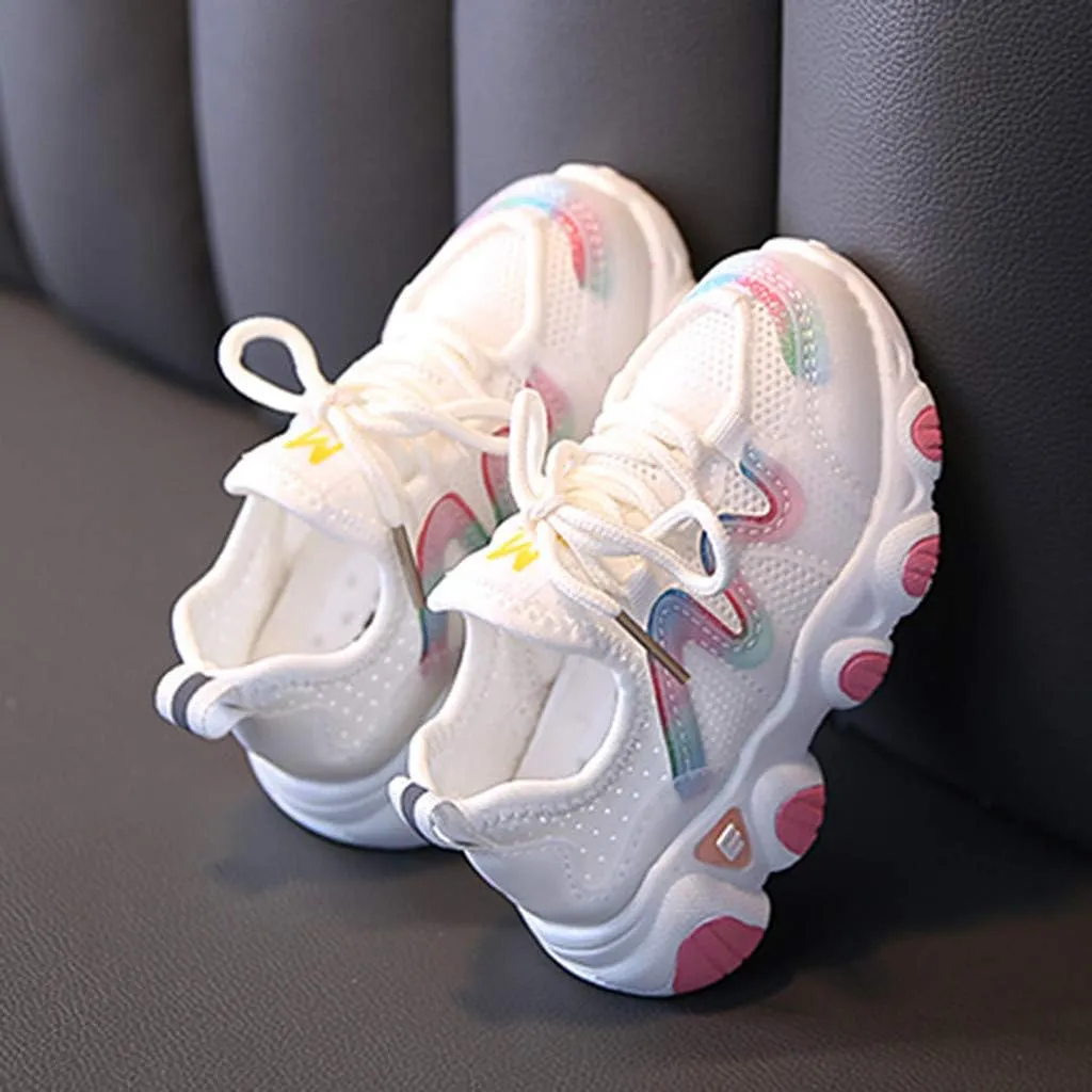 Toddler Sneakers, Toddler Infant Kids Baby Girls Mesh Breathable Lace Up Soft Shoes Sneakers