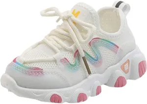 Toddler Sneakers, Toddler Infant Kids Baby Girls Mesh Breathable Lace Up Soft Shoes Sneakers