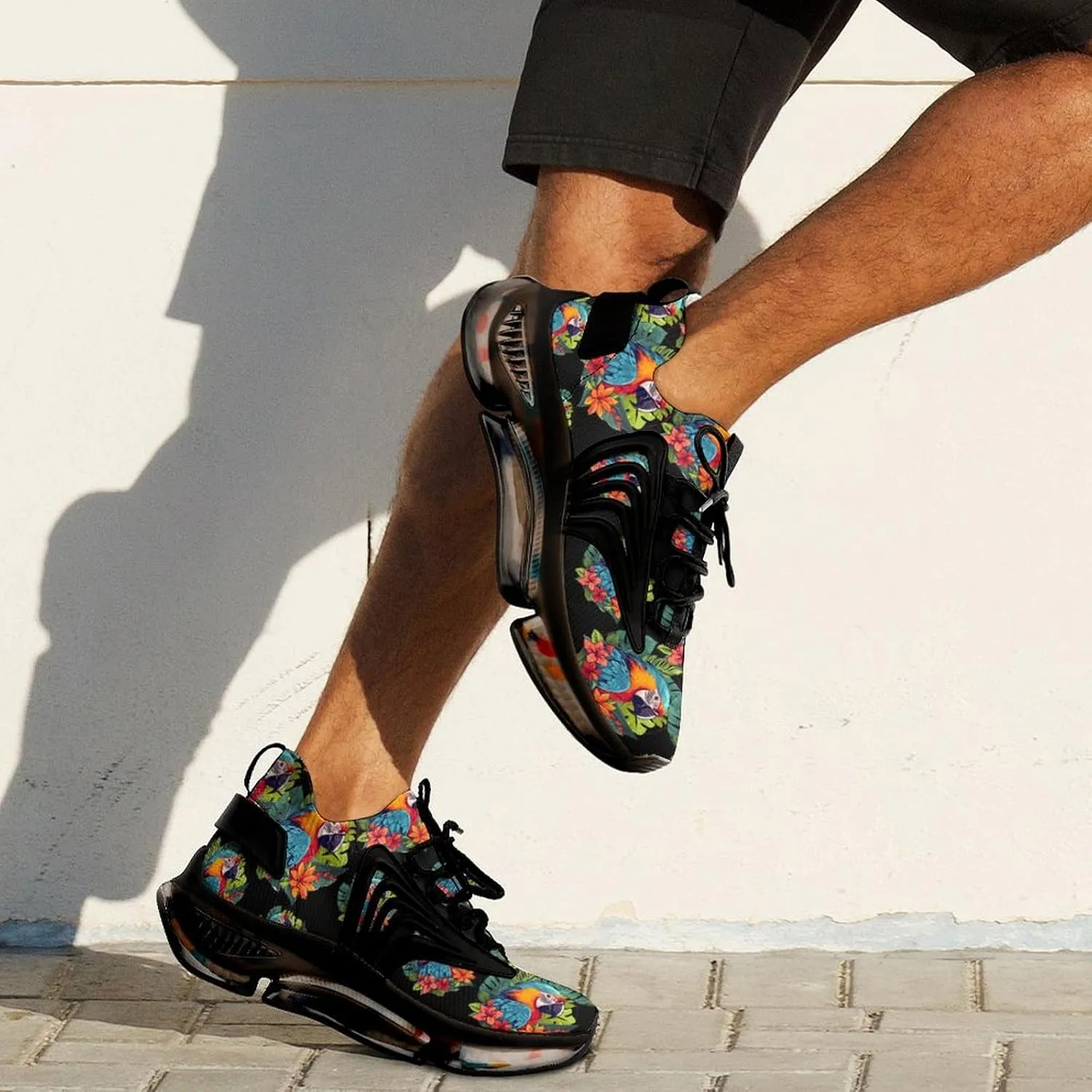 Tropical Parrots Mens Sneakers Running Shoes Lightweight Athletic Shoes for Jogging Walking Gym