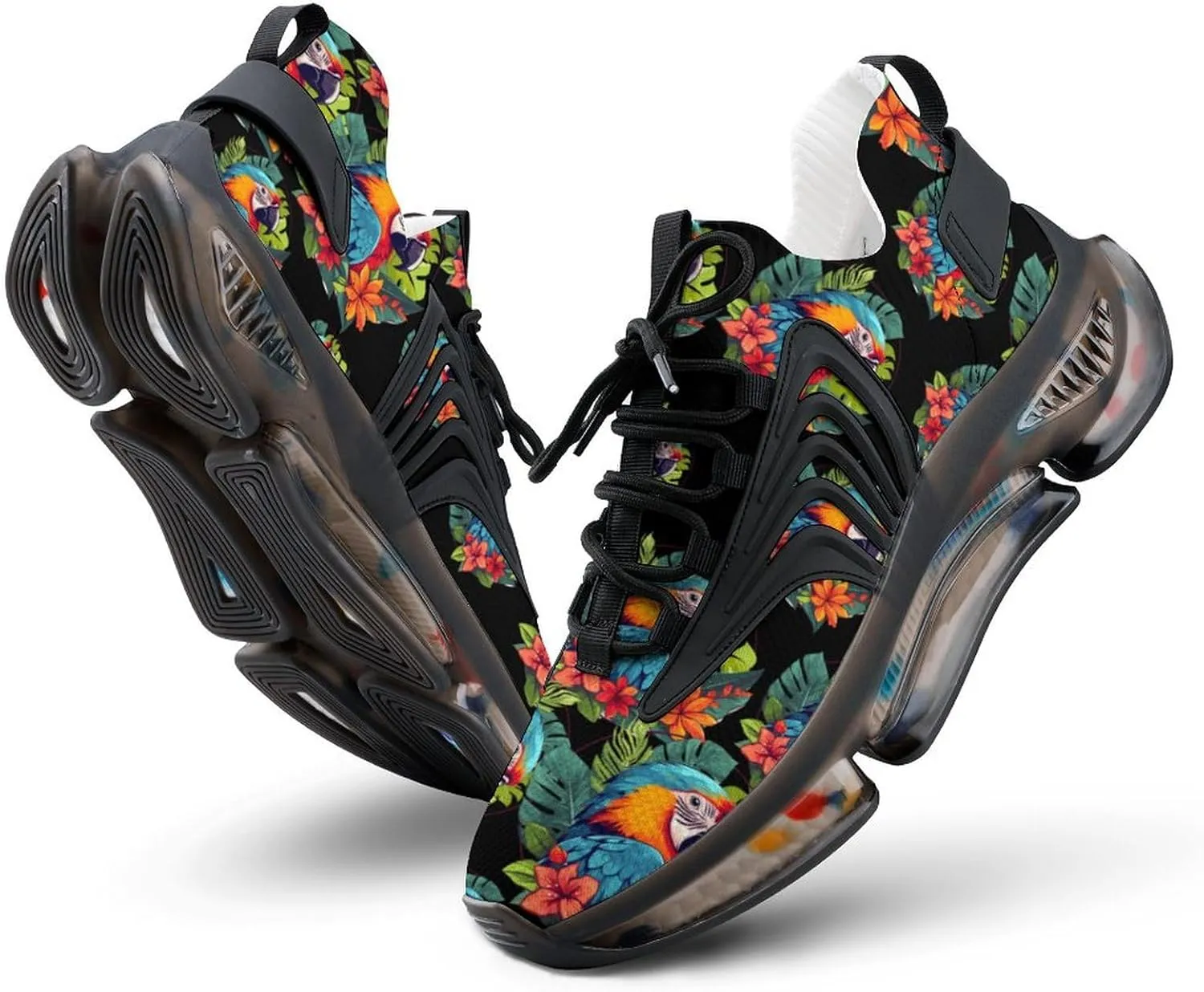 Tropical Parrots Mens Sneakers Running Shoes Lightweight Athletic Shoes for Jogging Walking Gym