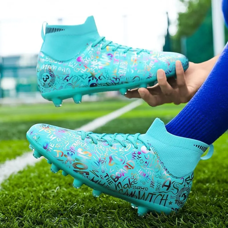 Unisex-Adult Soccer Cleats Lightweight Futsal Training Football Shoes Football Cleats High-top Indoor/Outdoor Training Soccer Shoes