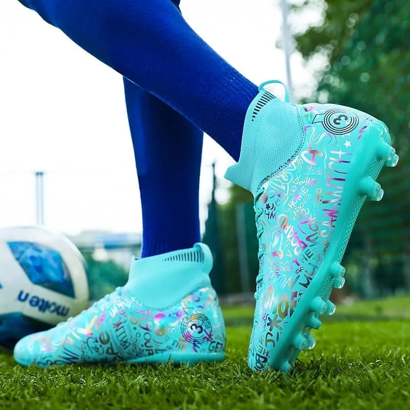 Unisex-Adult Soccer Cleats Lightweight Futsal Training Football Shoes Football Cleats High-top Indoor/Outdoor Training Soccer Shoes