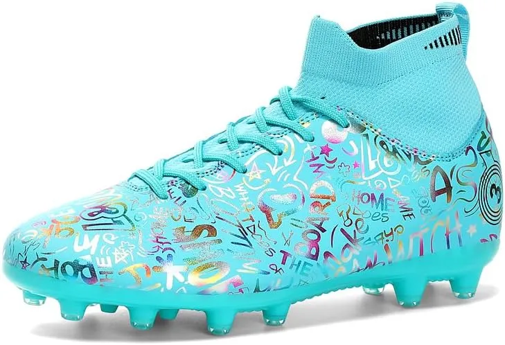 Unisex-Adult Soccer Cleats Lightweight Futsal Training Football Shoes Football Cleats High-top Indoor/Outdoor Training Soccer Shoes
